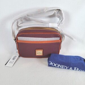 Dooney & Bourke Womens Camera Crossbody Leather Bag Small Bordeaux Burgundy